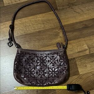 Elegant Floral Embossed Purple Handbag
